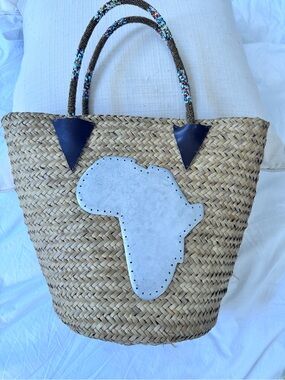 Handmade Botswana Africa beaded Masai Tote bag